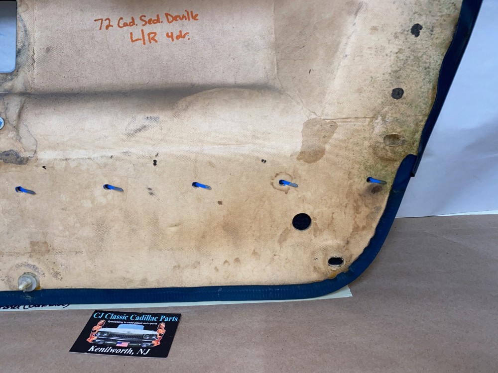 OEM 1971 1972 1973 1974 1975 1976 Cadillac Sedan Deville Fleetwood Calais 4 Door LEFT DRIVER SIDE REAR LOWER DOOR PANEL ARM REST with COURTESY LIGHT - DARK BLUE - Image 17