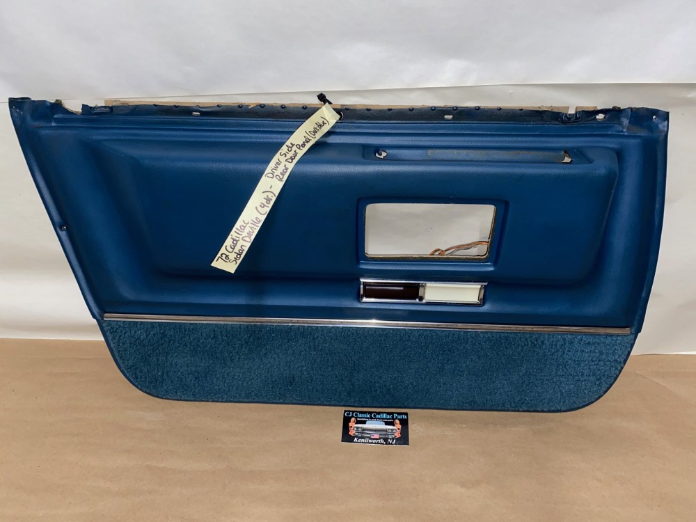 OEM 1971 1972 1973 1974 1975 1976 Cadillac Sedan Deville Fleetwood Calais 4 Door LEFT DRIVER SIDE REAR LOWER DOOR PANEL ARM REST with COURTESY LIGHT - DARK BLUE - Image 22