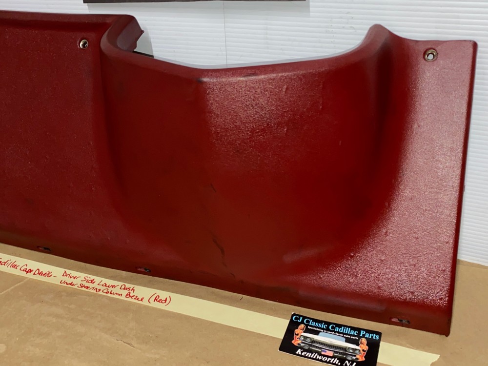 OEM 1974 1975 1976 Cadillac Deville Fleetwood Calais 1974 1975 1976 1977 1978 Eldorado LEFT DASH LOWER UNDER STEERING COLUMN BEZEL TRIM RED #3516124 - Image 6