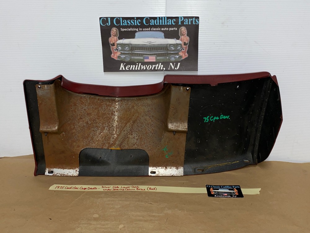 OEM 1974 1975 1976 Cadillac Deville Fleetwood Calais 1974 1975 1976 1977 1978 Eldorado LEFT DASH LOWER UNDER STEERING COLUMN BEZEL TRIM RED #3516124 - Image 11