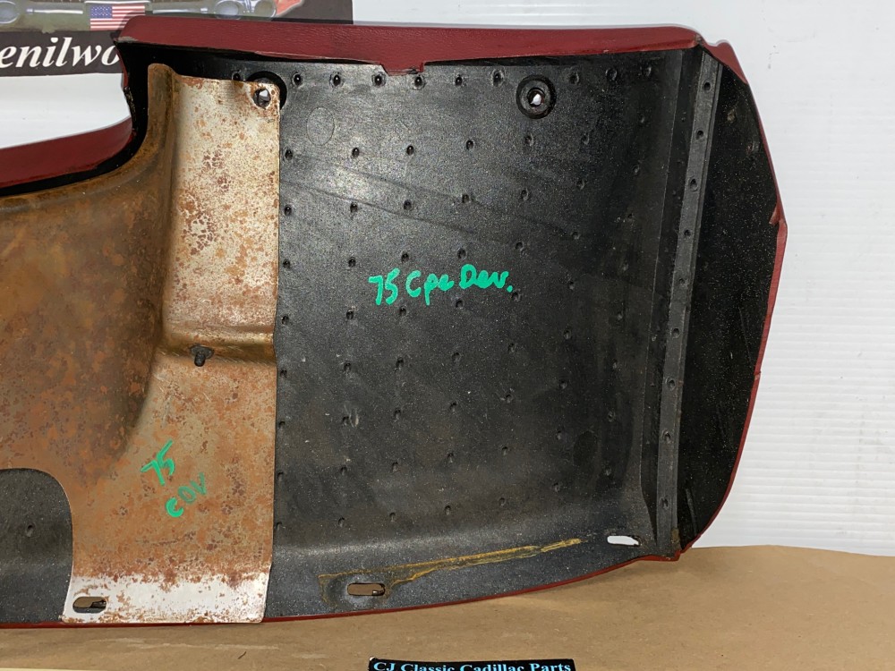 OEM 1974 1975 1976 Cadillac Deville Fleetwood Calais 1974 1975 1976 1977 1978 Eldorado LEFT DASH LOWER UNDER STEERING COLUMN BEZEL TRIM RED #3516124 - Image 14