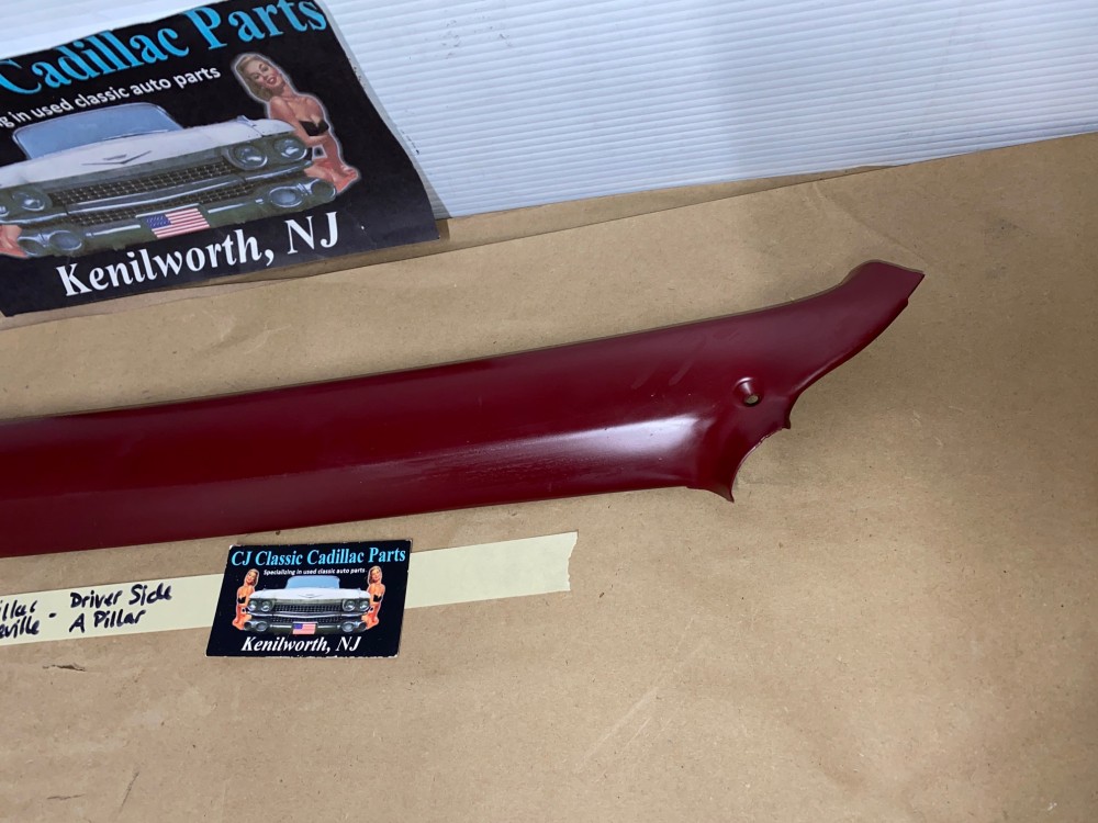 OEM 1971 1972 1973 1974 1975 1976 Cadillac Coupe Deville Eldorado Calais LEFT INTERIOR FRONT WINDSHIELD A PILLAR TRIM MOLDING RED - Image 5