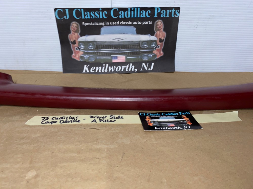 OEM 1971 1972 1973 1974 1975 1976 Cadillac Coupe Deville Eldorado Calais LEFT INTERIOR FRONT WINDSHIELD A PILLAR TRIM MOLDING RED - Image 10