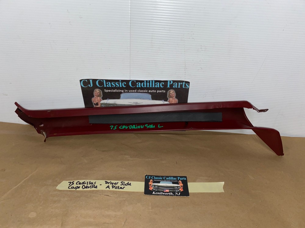 OEM 1971 1972 1973 1974 1975 1976 Cadillac Coupe Deville Eldorado Calais LEFT INTERIOR FRONT WINDSHIELD A PILLAR TRIM MOLDING RED - Image 13