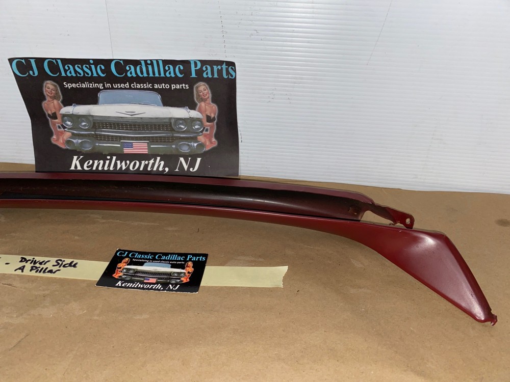 OEM 1971 1972 1973 1974 1975 1976 Cadillac Coupe Deville Eldorado Calais LEFT INTERIOR FRONT WINDSHIELD A PILLAR TRIM MOLDING RED - Image 18