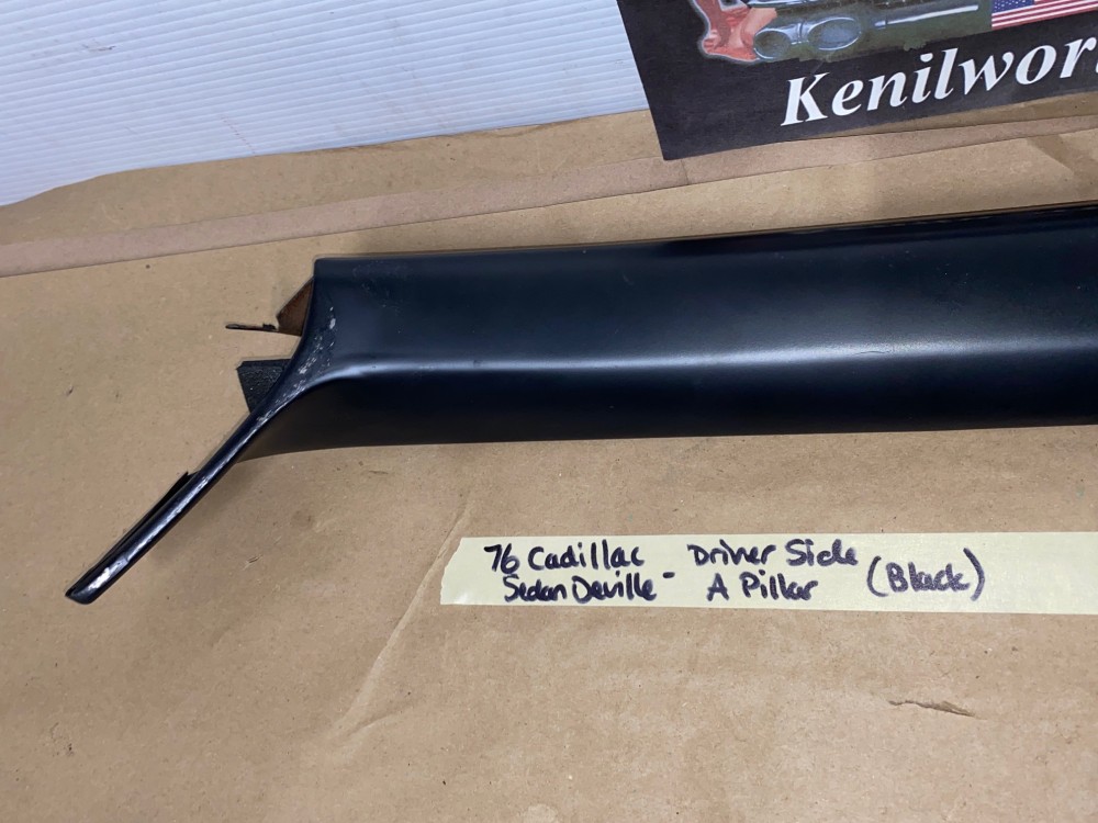 OEM 1974 1975 1976 Cadillac Sedan DeVille Calais Fleetwood RIGHT PASSENGER INTERIOR WINDSHIELD A PILLAR TRIM BLACK - Image 5