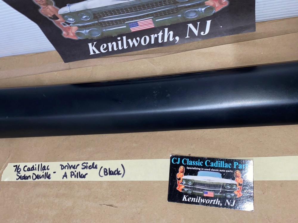 OEM 1974 1975 1976 Cadillac Sedan DeVille Calais Fleetwood RIGHT PASSENGER INTERIOR WINDSHIELD A PILLAR TRIM BLACK - Image 6