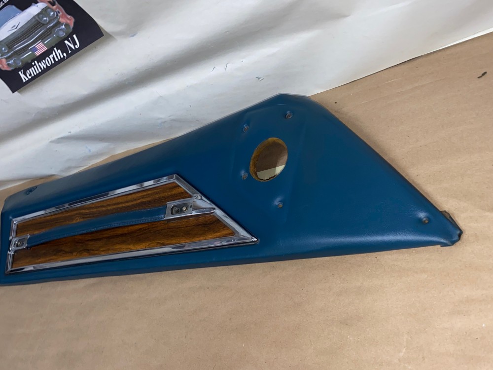 OEM 1971 1972 Cadillac Sedan Deville Fleetwood Calais 4 Door LEFT DRIVER SIDE FRONT UPPER DOOR PANEL TRIM DARK BLUE - Image 12