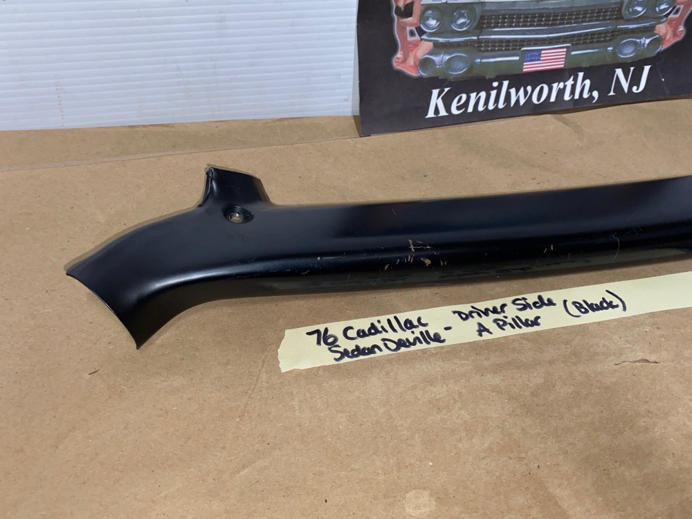 OEM 1974 1975 1976 Cadillac Sedan DeVille Calais Fleetwood RIGHT PASSENGER INTERIOR WINDSHIELD A PILLAR TRIM BLACK - Image 9
