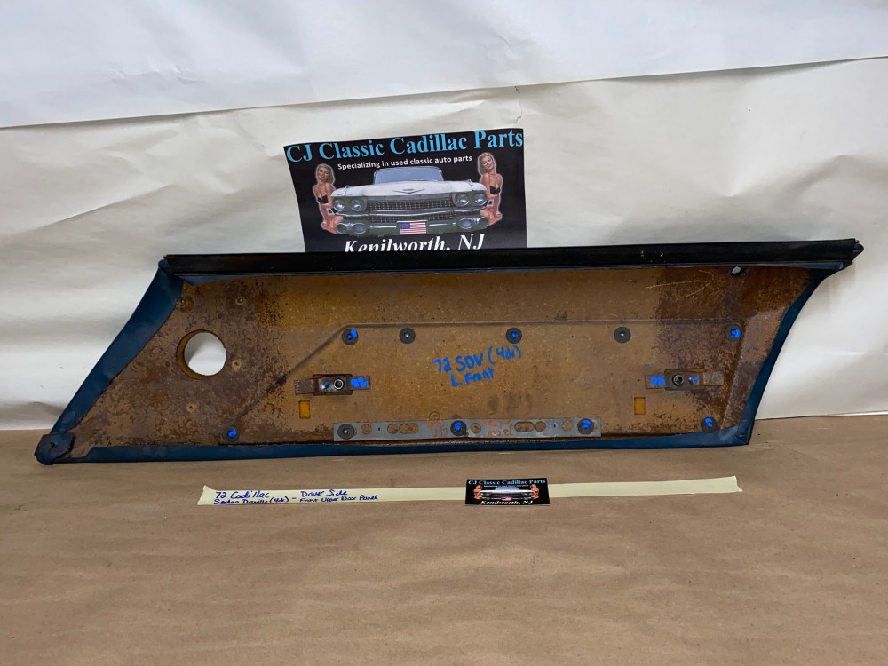 OEM 1971 1972 Cadillac Sedan Deville Fleetwood Calais 4 Door LEFT DRIVER SIDE FRONT UPPER DOOR PANEL TRIM DARK BLUE - Image 16