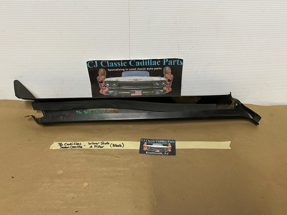 OEM 1974 1975 1976 Cadillac Sedan DeVille Calais Fleetwood RIGHT PASSENGER INTERIOR WINDSHIELD A PILLAR TRIM BLACK - Image 16