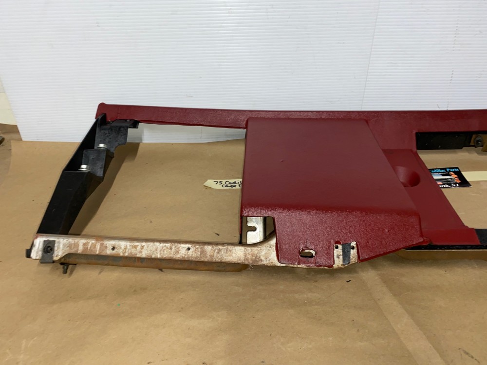 OEM 1974 1975 1976 Cadillac Deville Eldorado Calais PASSENGER SIDE RIGHT LOWER DASH TRIM GLOVE BOX SURROUND RED #1602492 - Image 6