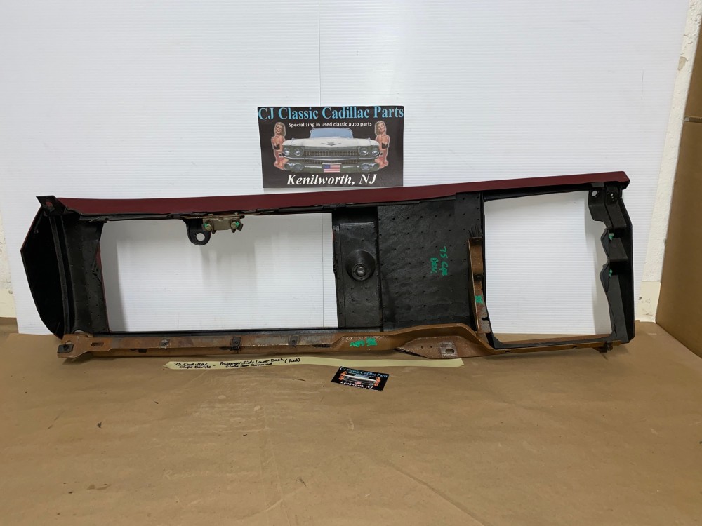 OEM 1974 1975 1976 Cadillac Deville Eldorado Calais PASSENGER SIDE RIGHT LOWER DASH TRIM GLOVE BOX SURROUND RED #1602492 - Image 16
