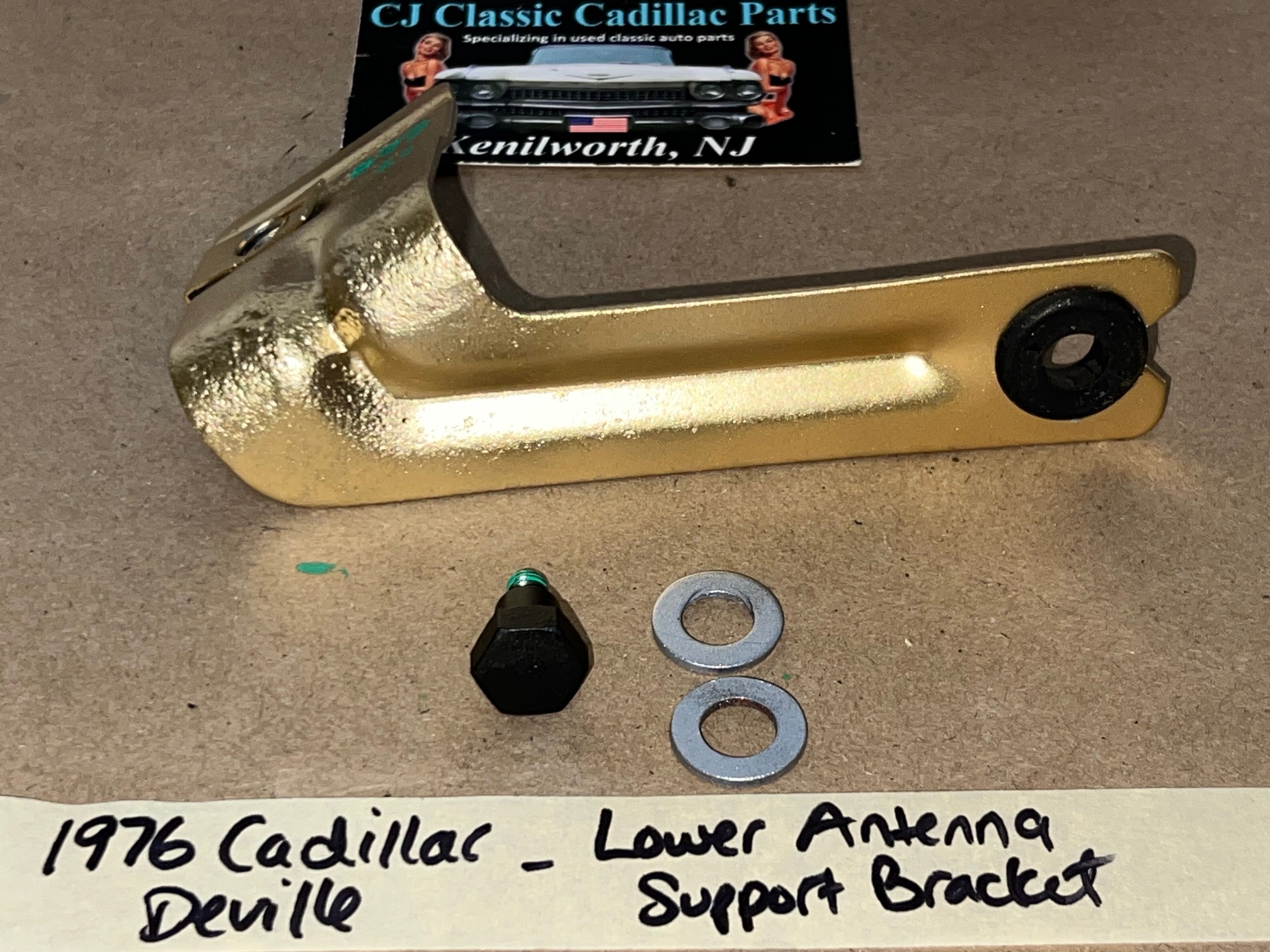 OEM 1973 1974 1975 1976 Cadillac Deville Calais Fleetwood 1973 1974 1975 1976 1977 1978 Eldorado LOWER ANTENNA SUPPORT MOUNTING BRACKET WITH SCREW BOLT #1602174 - Image 5