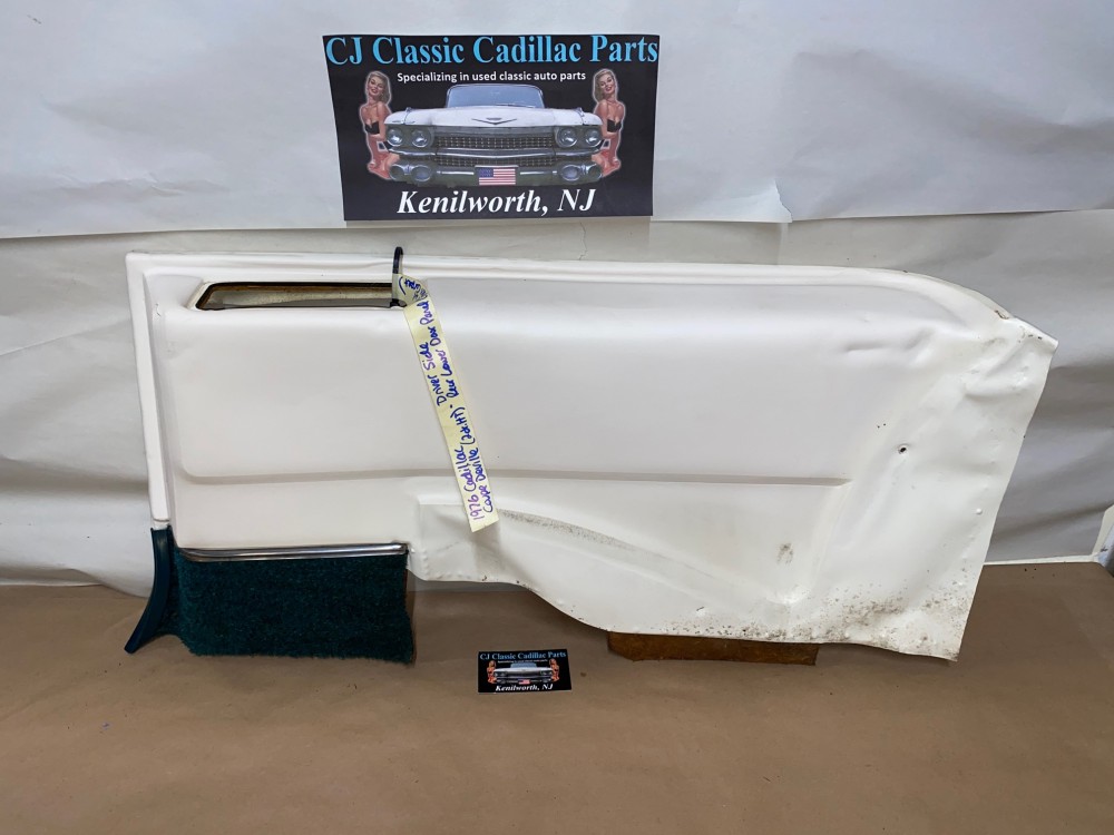 OEM 1971 1972 1973 1974 1975 1976 Cadillac Coupe Deville Calais 2 Dr RIGHT PASSENGER SIDE REAR LOWER DOOR PANEL ARM REST ~ WHITE WITH GREEN CARPET - Image 22