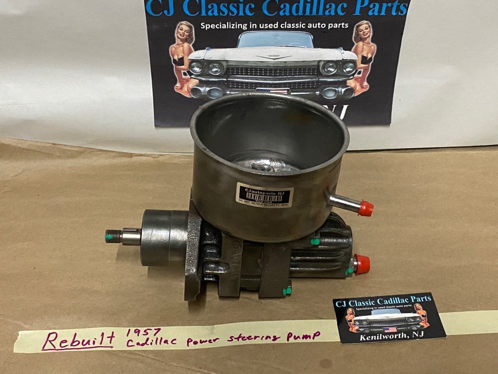 REBUILT Factory Original 1957 1958 Cadillac Deville Eldorado Fleetwood Saginaw POWER STEERING PUMP With RESERVOIR #5685521/#5685021/#5685767 - Image 2