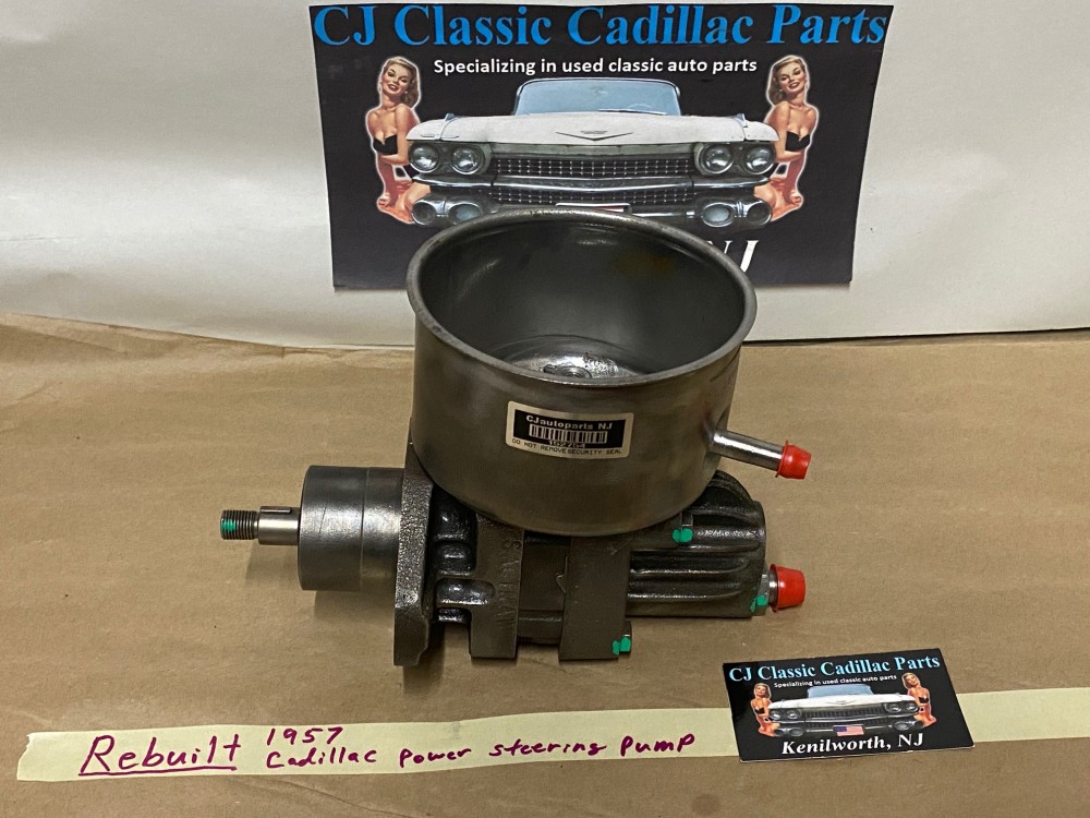 REBUILT Factory Original 1957 1958 Cadillac Deville Eldorado Fleetwood Saginaw POWER STEERING PUMP With RESERVOIR #5685521/#5685021/#5685767 - Image 3