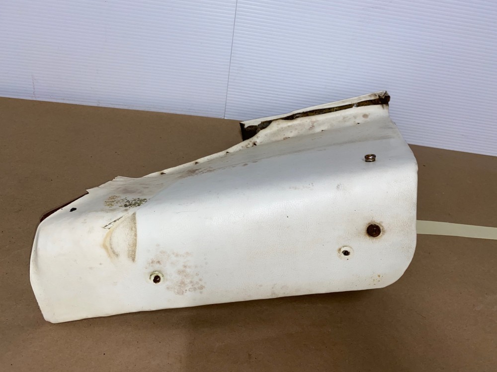 OEM 1969 1970 Cadillac Coupe Deville Convertible LEFT DRIVER SIDE REAR SEAT FILLER CONVERTIBLE TOP PISTON COVER TRIM - WHITE - Image 12