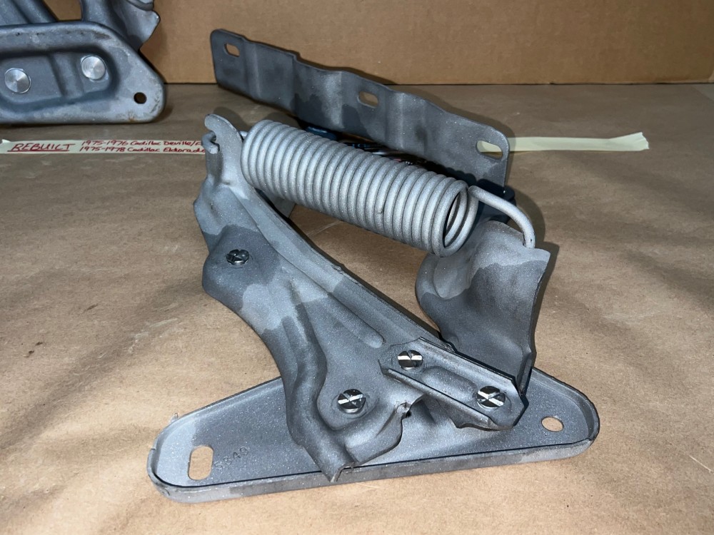 1975 1976 Cadillac Deville Calais Fleetwood Commercial Chassis 1975 1976 1977 1978 Eldorado REBUILT HOOD HINGES WITH SPRINGS PAIR - Image 14