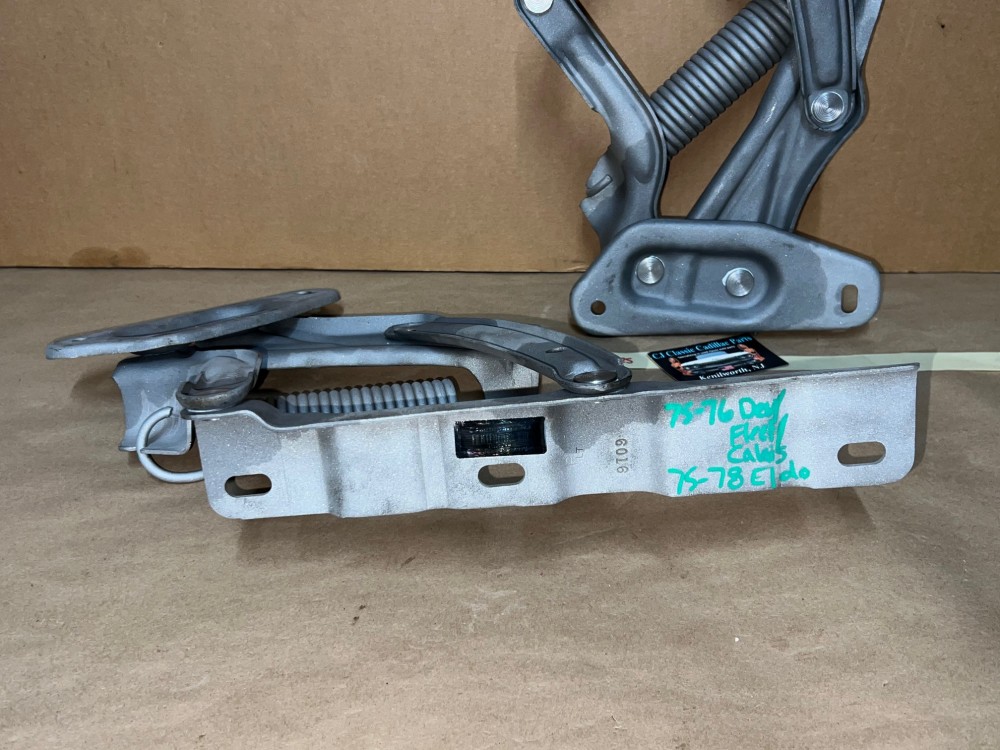 1975 1976 Cadillac Deville Calais Fleetwood Commercial Chassis 1975 1976 1977 1978 Eldorado REBUILT HOOD HINGES WITH SPRINGS PAIR - Image 16