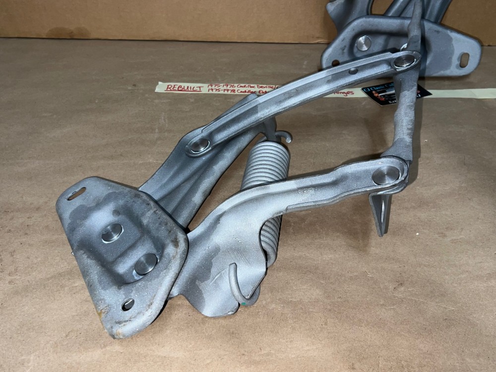 1975 1976 Cadillac Deville Calais Fleetwood Commercial Chassis 1975 1976 1977 1978 Eldorado REBUILT HOOD HINGES WITH SPRINGS PAIR - Image 18