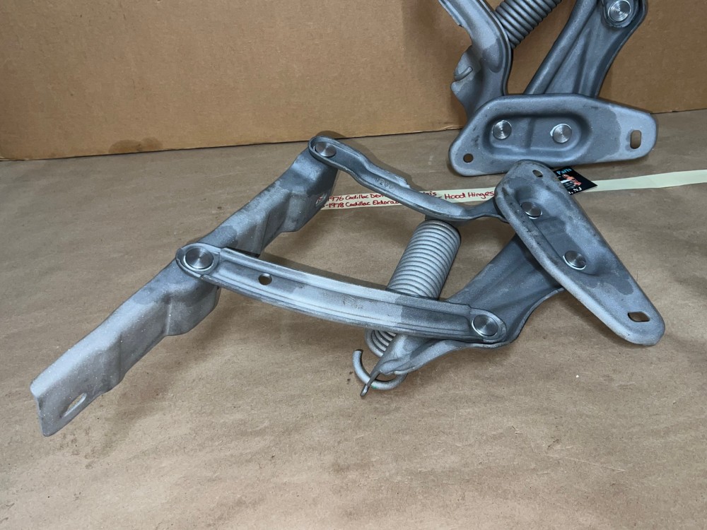1975 1976 Cadillac Deville Calais Fleetwood Commercial Chassis 1975 1976 1977 1978 Eldorado REBUILT HOOD HINGES WITH SPRINGS PAIR - Image 20