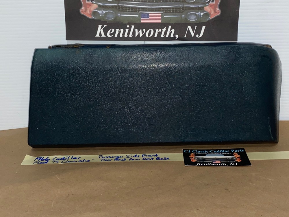 OEM 1966 1967 Cadillac Fleetwood LIMO LIMOUSINE RIGHT PASSENGER SIDE FRONT DOOR PANEL ARM REST BASE PAD TRIM - - DARK BLUE - Image 2