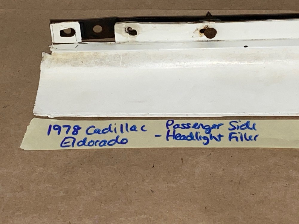 OEM 1977 1978 Cadillac Eldorado RIGHT PASSENGER SIDE HEADLIGHT BUMPER FILLERS PANEL WITH SUPPORT BRACKET #1610701 - Image 2