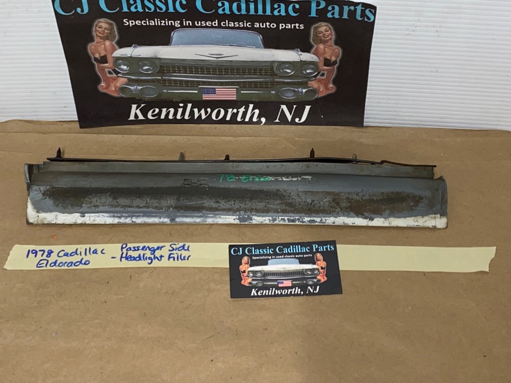 OEM 1977 1978 Cadillac Eldorado RIGHT PASSENGER SIDE HEADLIGHT BUMPER FILLERS PANEL WITH SUPPORT BRACKET #1610701 - Image 7