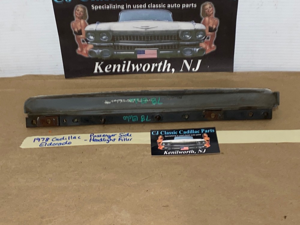 OEM 1977 1978 Cadillac Eldorado RIGHT PASSENGER SIDE HEADLIGHT BUMPER FILLERS PANEL WITH SUPPORT BRACKET #1610701 - Image 12