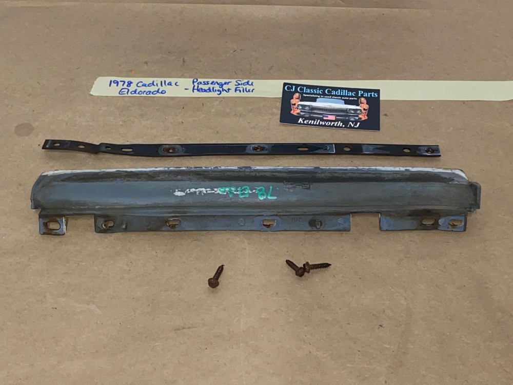OEM 1977 1978 Cadillac Eldorado RIGHT PASSENGER SIDE HEADLIGHT BUMPER FILLERS PANEL WITH SUPPORT BRACKET #1610701 - Image 17