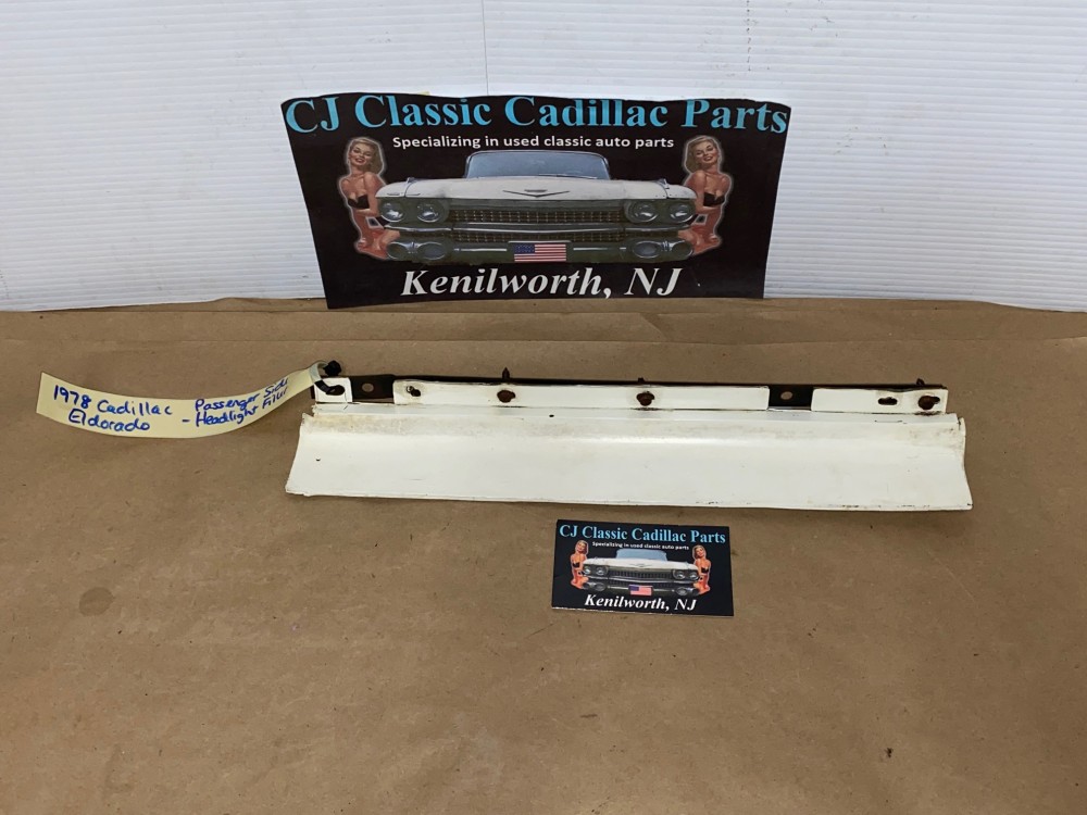 OEM 1977 1978 Cadillac Eldorado RIGHT PASSENGER SIDE HEADLIGHT BUMPER FILLERS PANEL WITH SUPPORT BRACKET #1610701 - Image 20