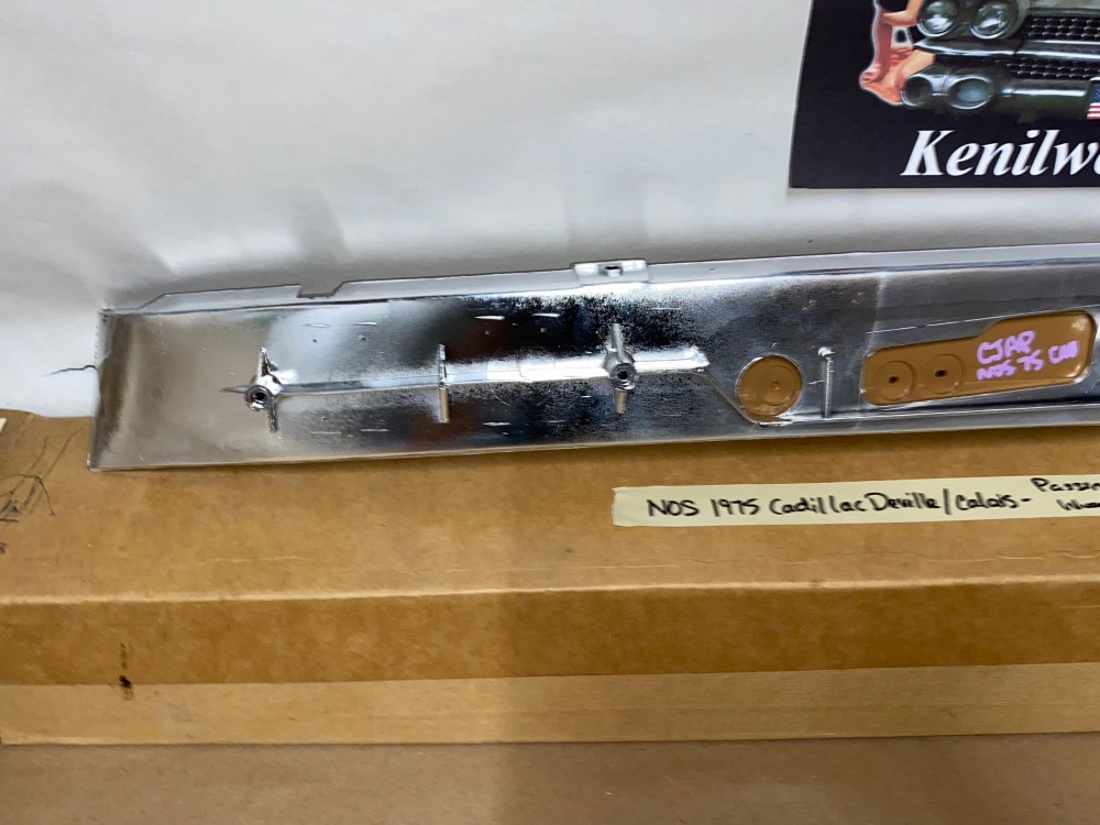 NOS 1974 1975 1976 Cadillac Fleetwood Deville Eldorado Calais RIGHT PASSENGER SIDE DASH WOODGRAIN TRIM RADIO BEZEL #1605940 - Image 15