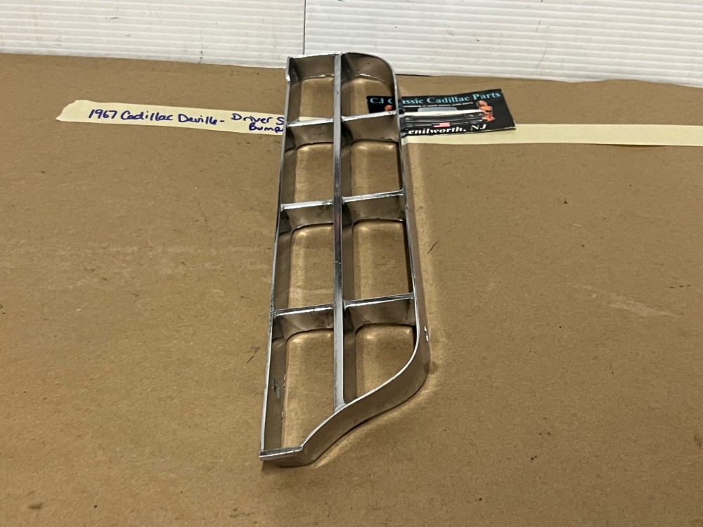 OEM 1967 Cadillac Deville Calais Fleetwood Commercial Chassis LEFT DRIVER SIDE FRONT BUMPER GRILL #1487633 - Image 10