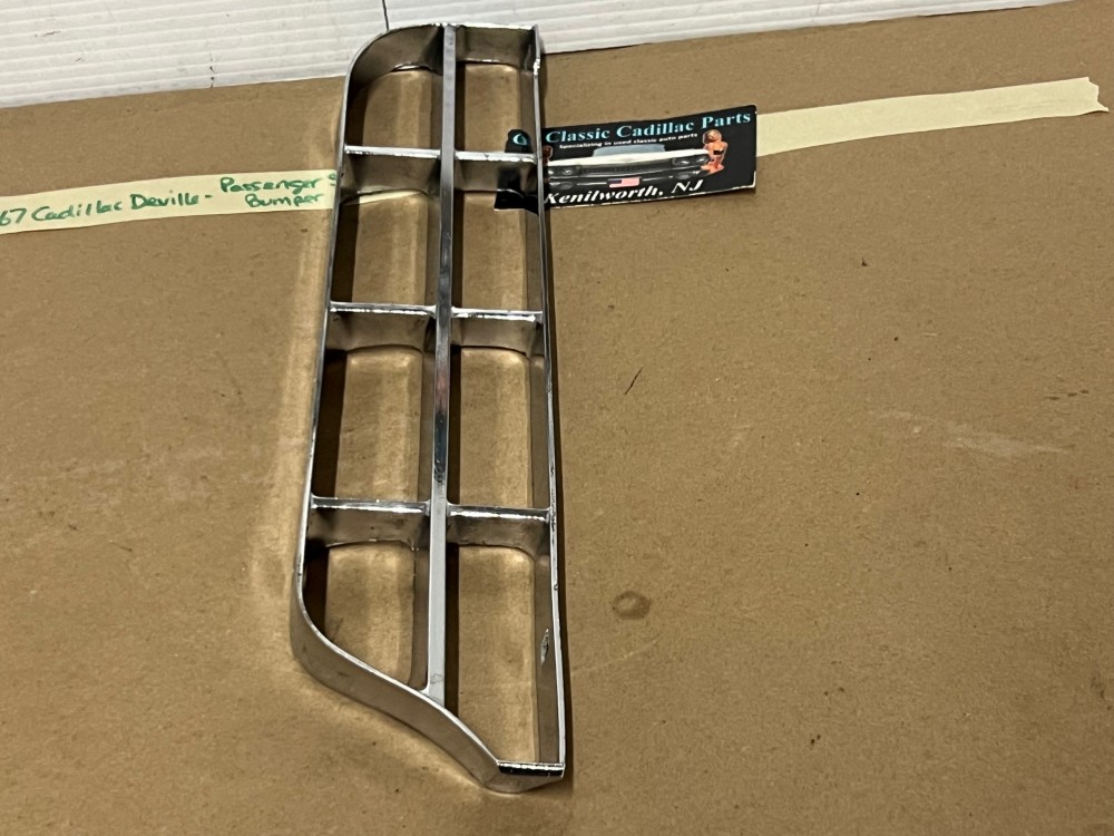 OEM 1967 Cadillac Deville Calais Fleetwood Commercial Chassis RIGHT PASSENGER SIDE FRONT BUMPER GRILL #1487634 - Image 9