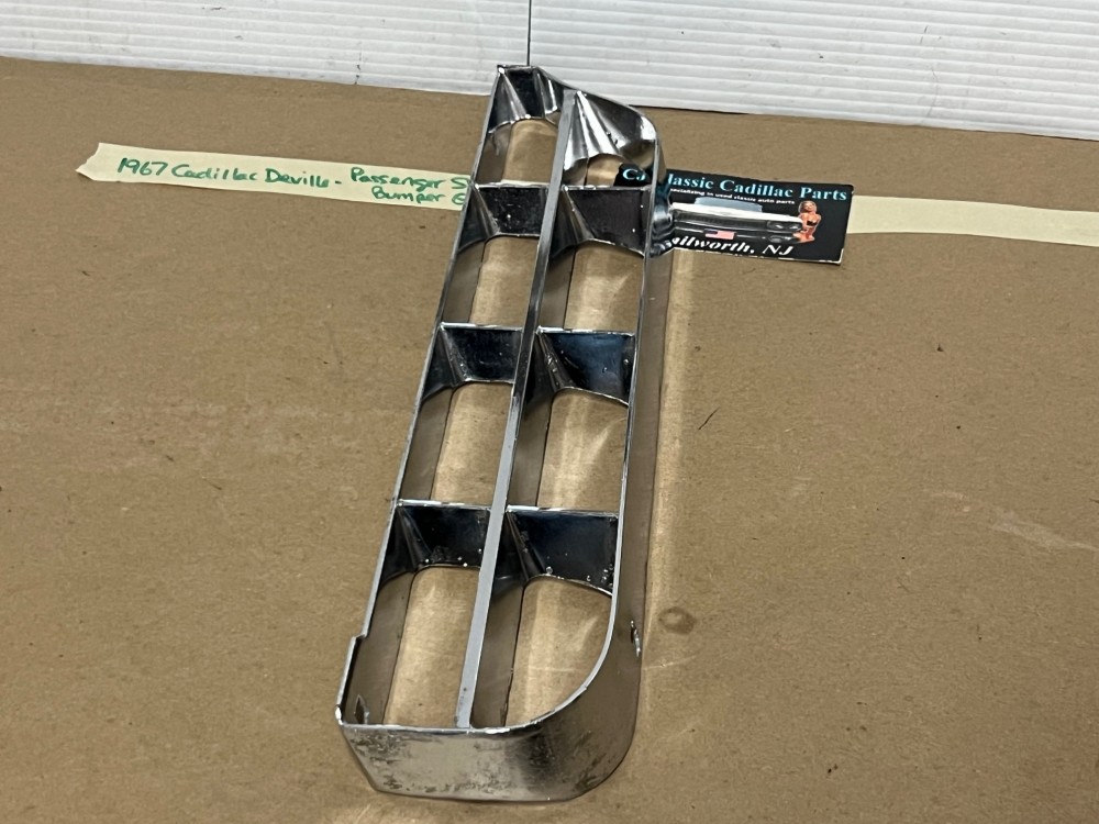 OEM 1967 Cadillac Deville Calais Fleetwood Commercial Chassis RIGHT PASSENGER SIDE FRONT BUMPER GRILL #1487634 - Image 7