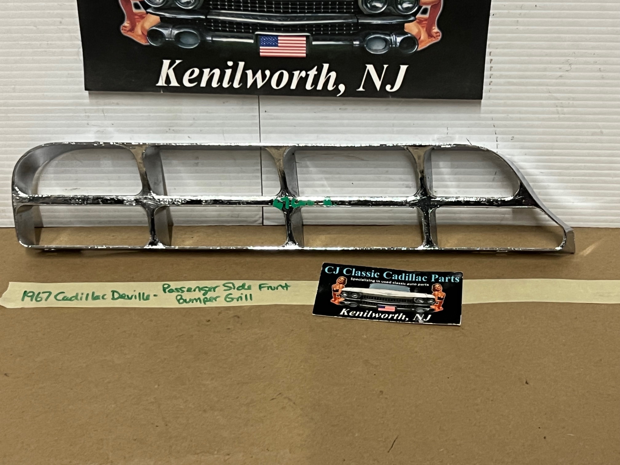 OEM 1967 Cadillac Deville Calais Fleetwood Commercial Chassis RIGHT PASSENGER SIDE FRONT BUMPER GRILL #1487634 - Image 16