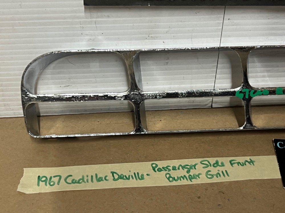OEM 1967 Cadillac Deville Calais Fleetwood Commercial Chassis RIGHT PASSENGER SIDE FRONT BUMPER GRILL #1487634 - Image 18