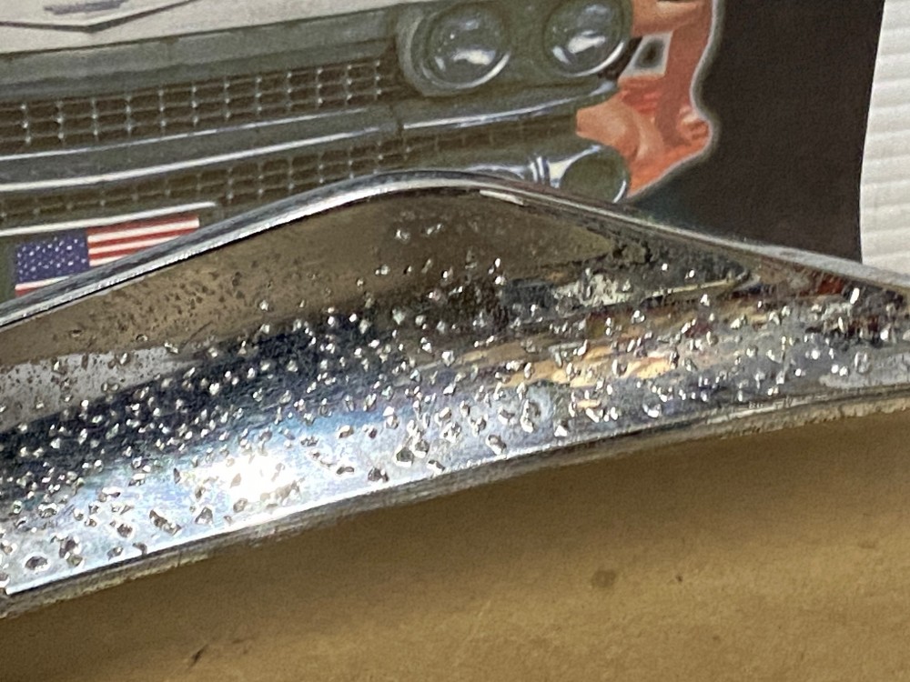 OEM 1959 Cadillac Deville Eldorado Fleetwood RIGHT PASSENGER SIDE FRONT FENDER GUNSIGHT CHROME TRIM MOLDING #1470534 - Image 20