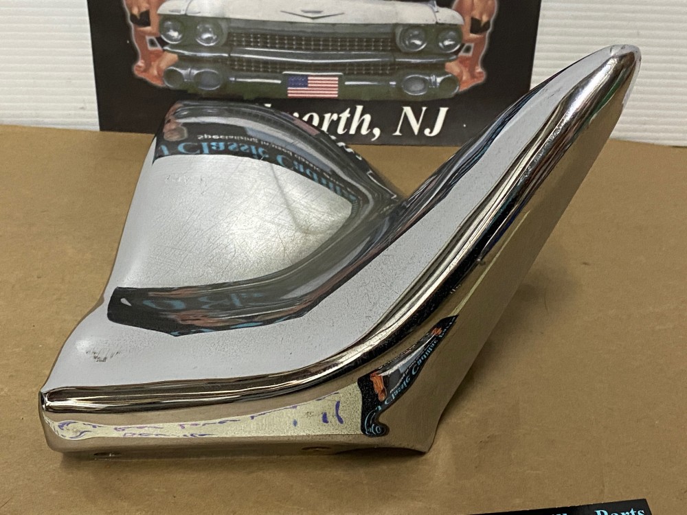 OEM 1961 Cadillac Deville Eldorado Fleetwood LEFT DRIVER SIDE REAR LOWER BUMPER END #1474696 - Image 10