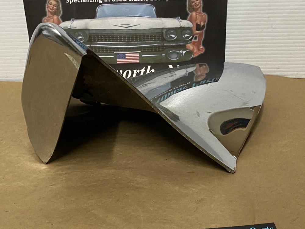 OEM 1961 Cadillac Deville Eldorado Fleetwood LEFT DRIVER SIDE REAR LOWER BUMPER END #1474696 - Image 8