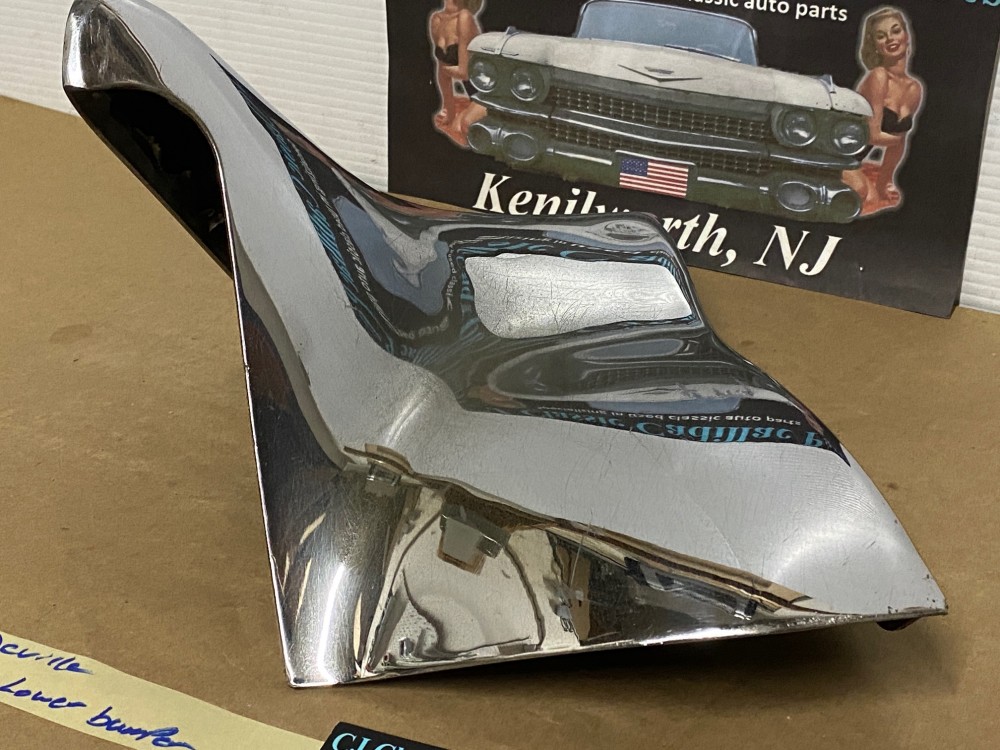 OEM 1961 Cadillac Deville Eldorado Fleetwood LEFT DRIVER SIDE REAR LOWER BUMPER END #1474696 - Image 7