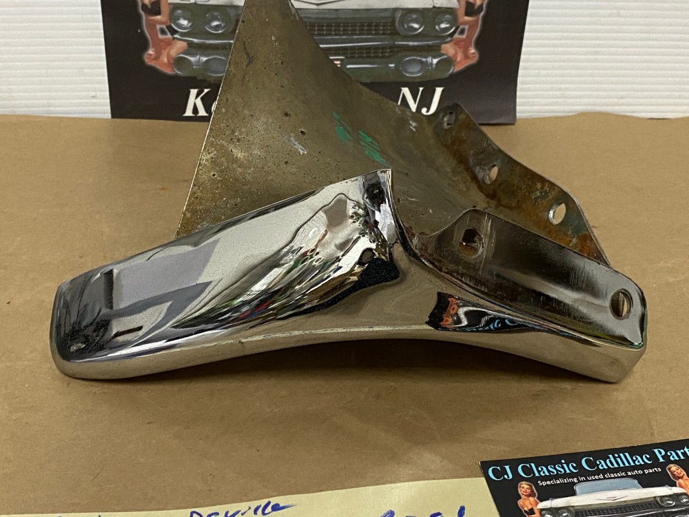 OEM 1961 Cadillac Deville Eldorado Fleetwood LEFT DRIVER SIDE REAR LOWER BUMPER END #1474696 - Image 4