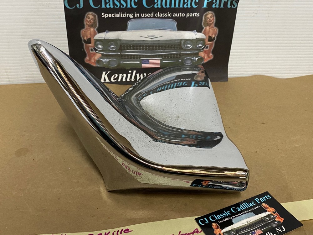 OEM 1961 Cadillac Deville Eldorado Fleetwood RIGHT PASSENGER SIDE REAR LOWER BUMPER END #1474697 - Image 7