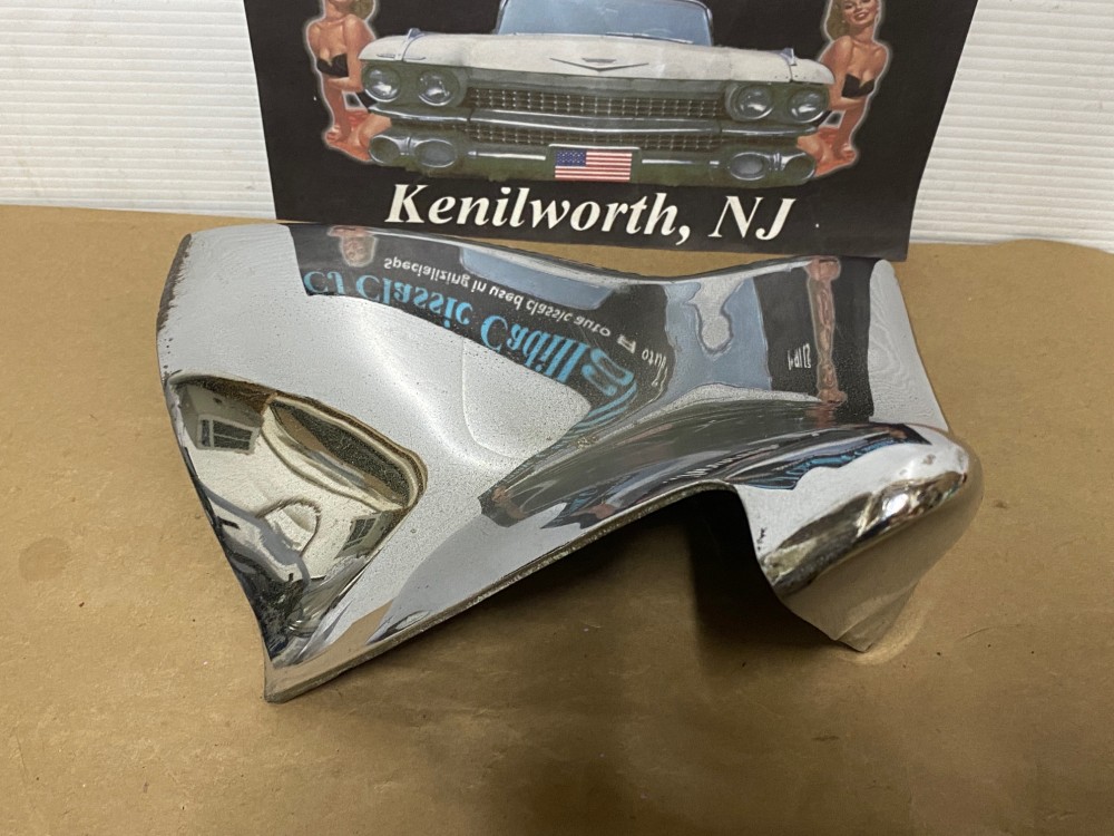 OEM 1961 Cadillac Deville Eldorado Fleetwood RIGHT PASSENGER SIDE REAR LOWER BUMPER END #1474697 - Image 8