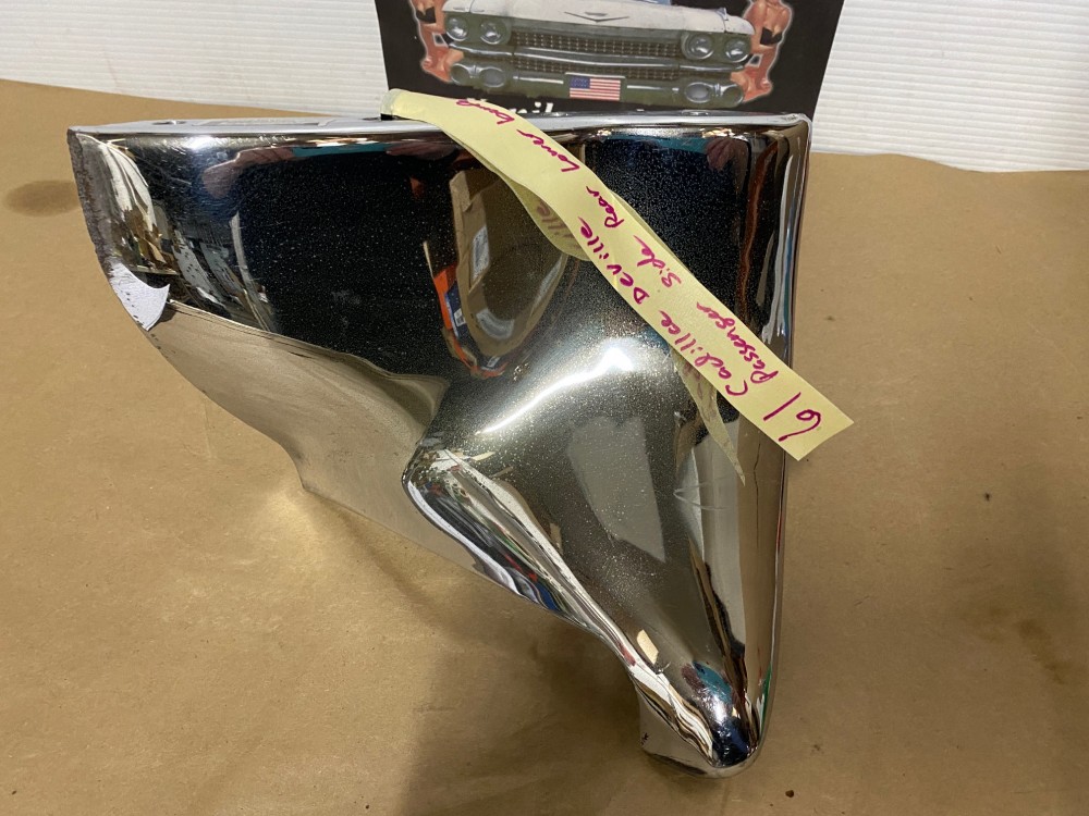 OEM 1961 Cadillac Deville Eldorado Fleetwood RIGHT PASSENGER SIDE REAR LOWER BUMPER END #1474697 - Image 15
