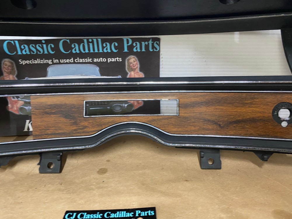 OEM 1971 1972 1973 Cadillac Deville Eldorado Calais LEFT DASH INSTRUMENT CLUSTER SPEEDOMETER RADIO BEZEL WOODGRAIN TRIM #1496235 - Image 21