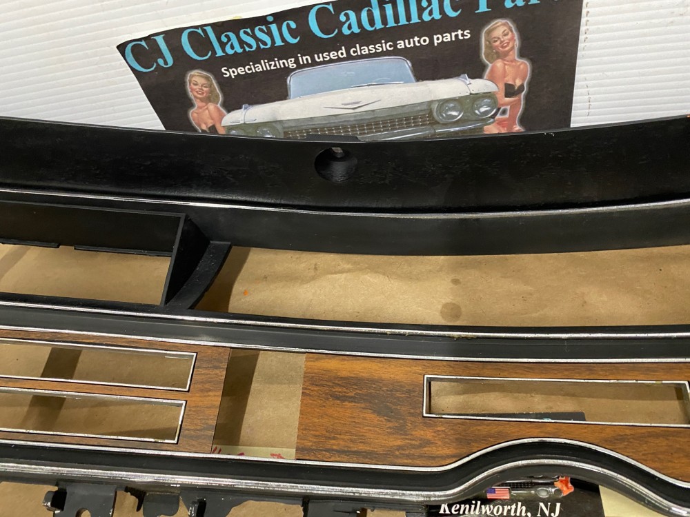 OEM 1971 1972 1973 Cadillac Deville Eldorado Calais LEFT DASH INSTRUMENT CLUSTER SPEEDOMETER RADIO BEZEL WOODGRAIN TRIM #1496235 - Image 17