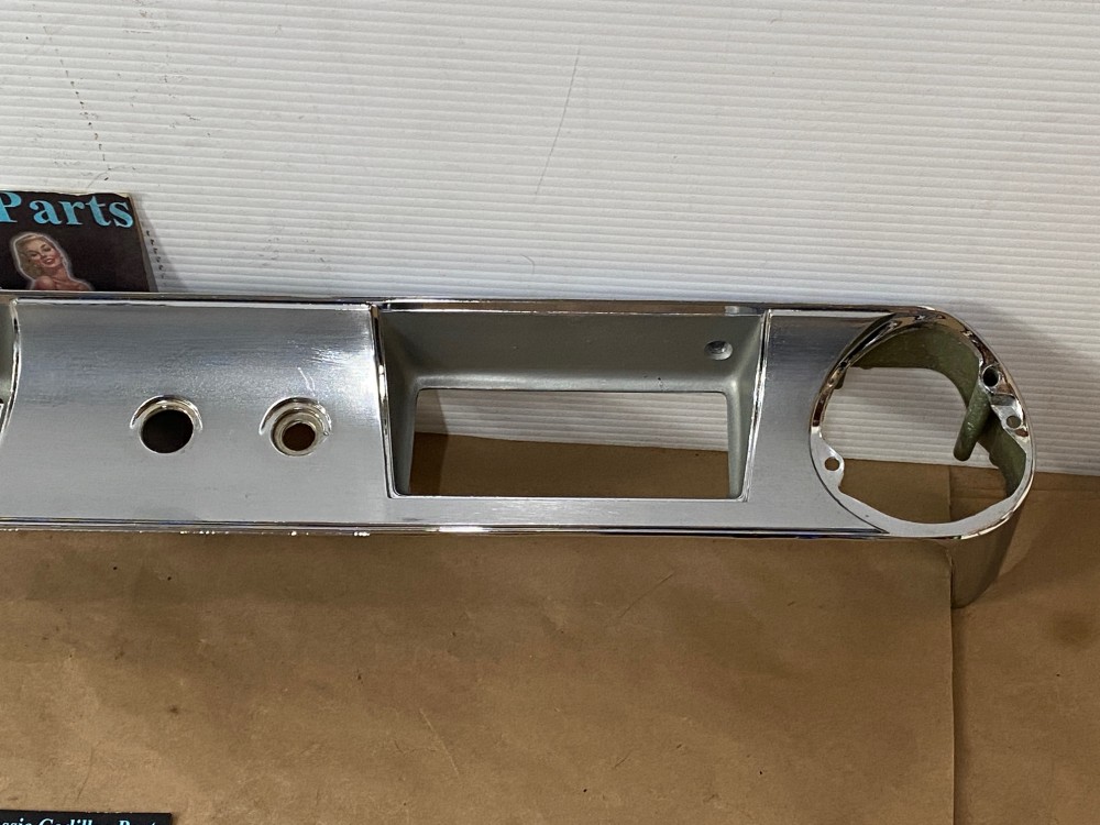 OEM 1962 Cadillac Deville Eldorado Fleetwood CHROME DASH INSTRUMENT CLUSTER SPEEDOMETER GAUGES RADIO BEZEL #3512568/#1477453 - Image 5