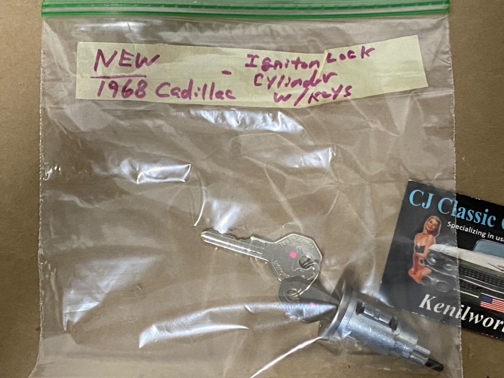 NEW 1968 CADILLAC DEVILLE ELDORADO FLEETWOOD CALAIS IGNITION LOCK CYLINDER WITH KEYS - Image 2